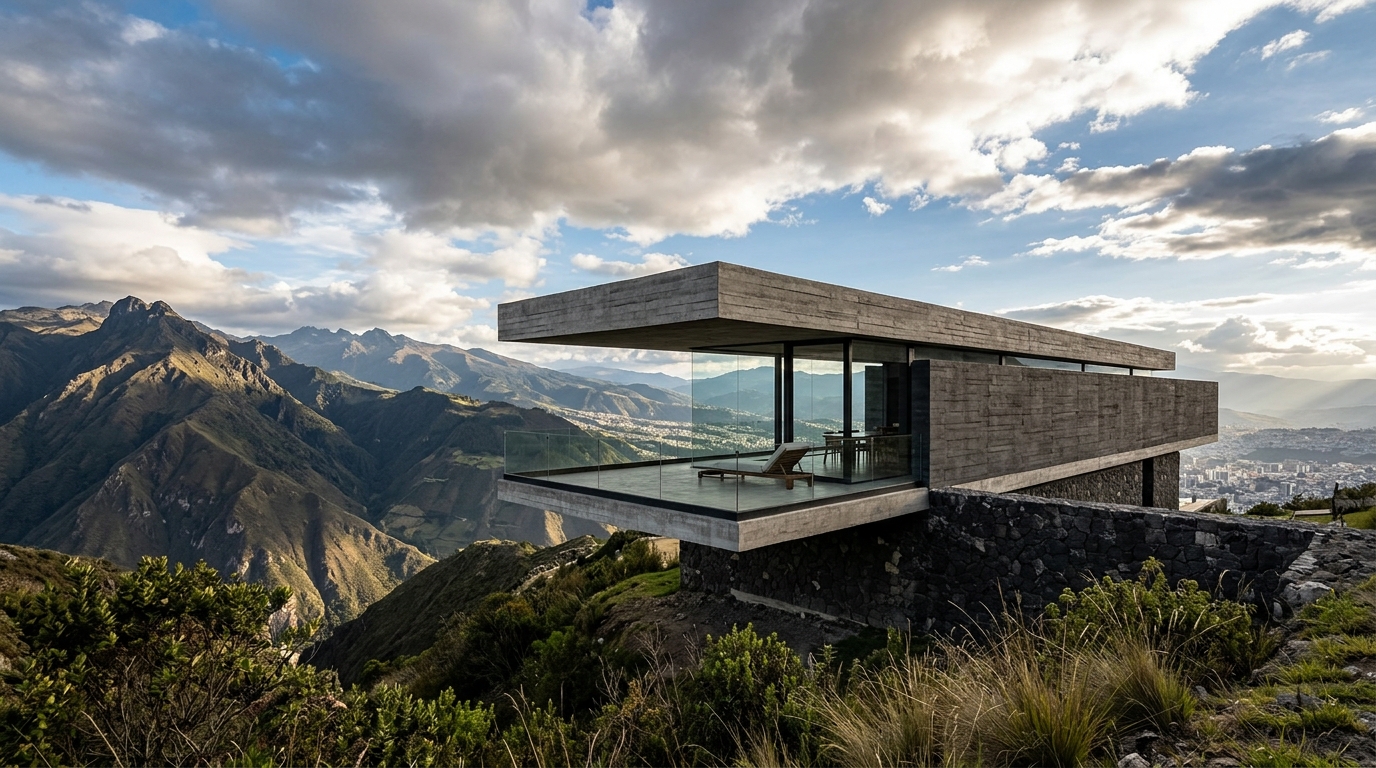 Quito cantilevered pavilion
